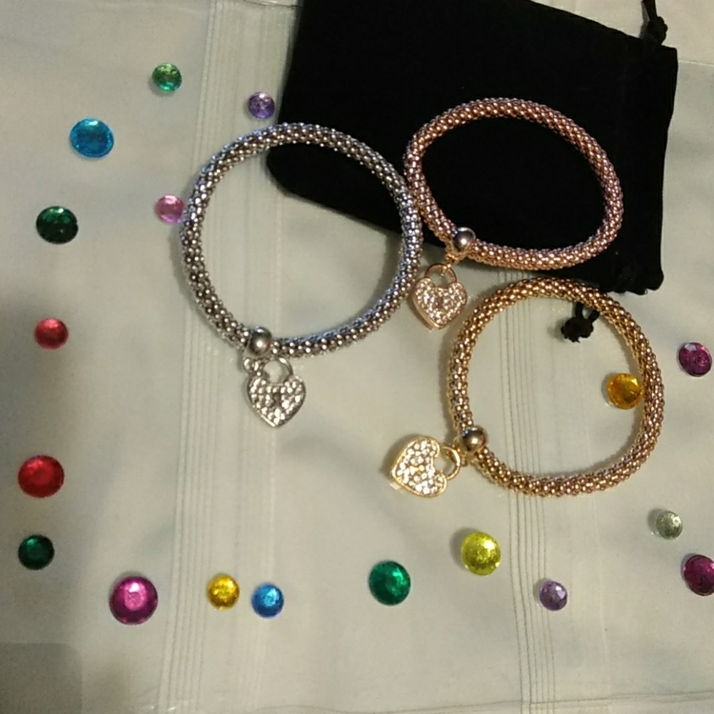 Bracelet set of 3.   zinc alloy plated